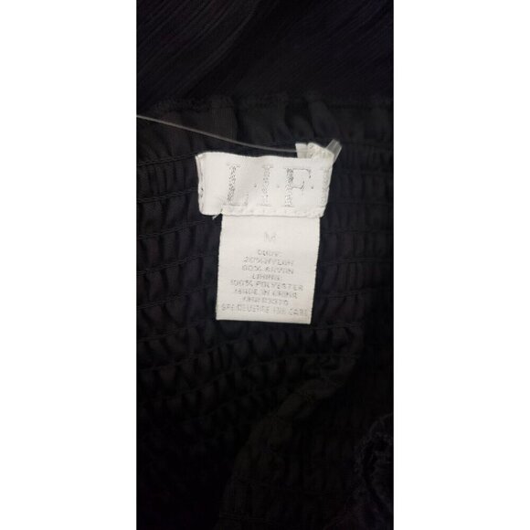 NWT LIFE WEAR 2 WAYS BLACK SMOCKED RUFFLES TIERED STRAPLESS DRESS/SKIRT SZ M - Picture 7 of 8